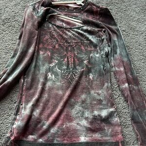 Women’s Affliction Size Small Beaded Long sleeved Tshirt